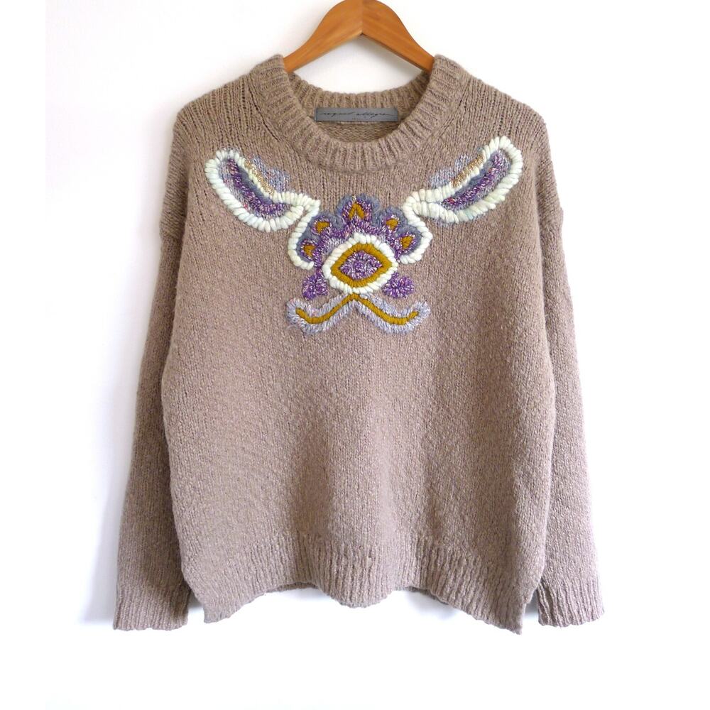 RAQUEL ALLEGRA Graphic Alpaca Merino Wool Oversized Sweater YOOX 0 XS S $540
